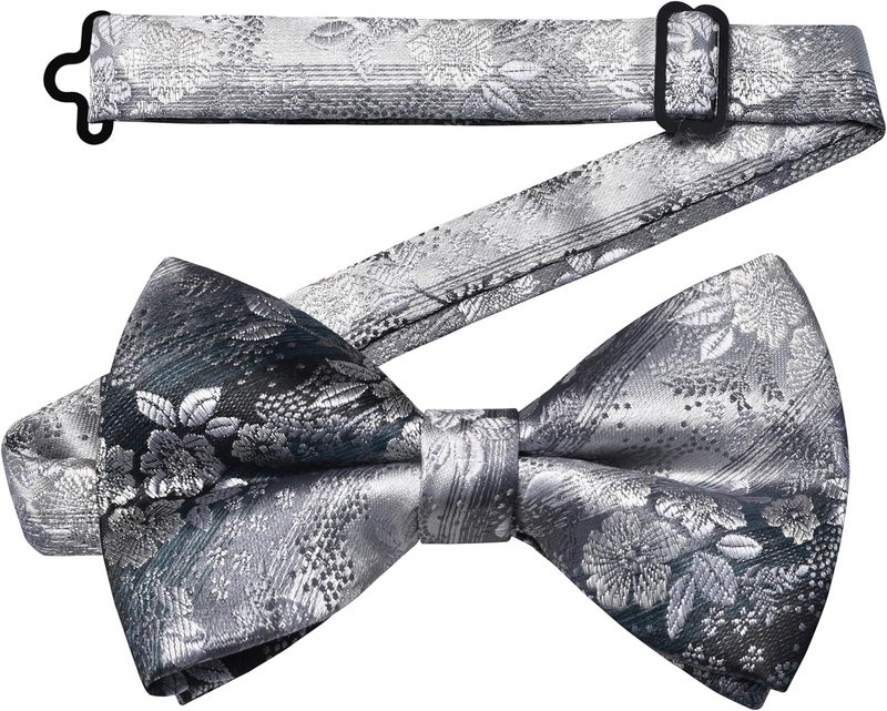 GUSLESON Floral Bow Ties for Men Pre-tied Adjustable Bowties for Wedding Business Party - Image 1